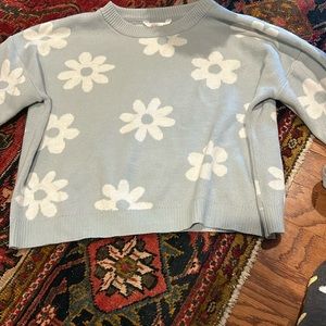 A floral light blue sweater!